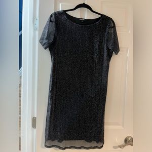 NWOT Beautiful, large, black, sheer, shimmer, mini  dress, Signature.
